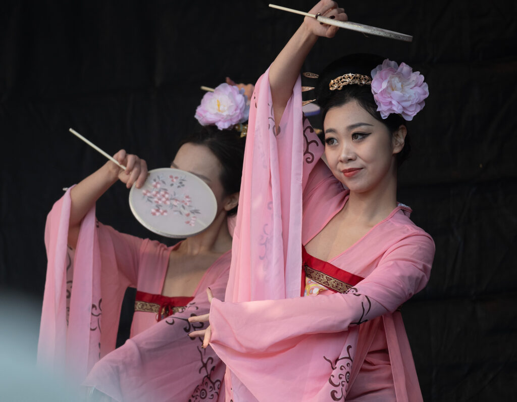 Chinese Ladies with Fans Dancing