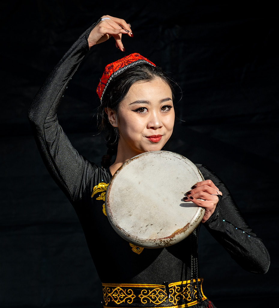 Chinese dancer with Tambourine