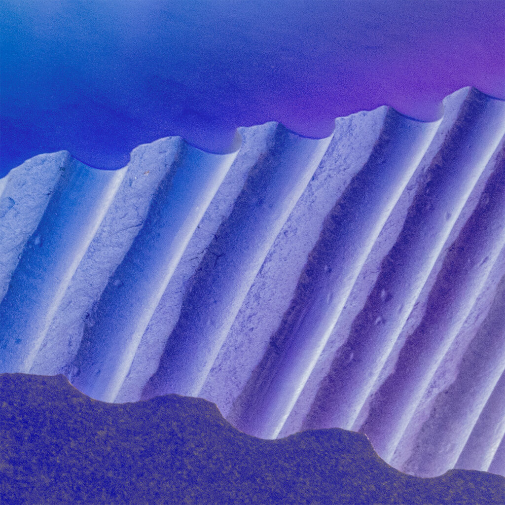 Blue winter art in glass